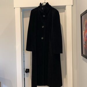 Max Mara Black long alpaca coat.